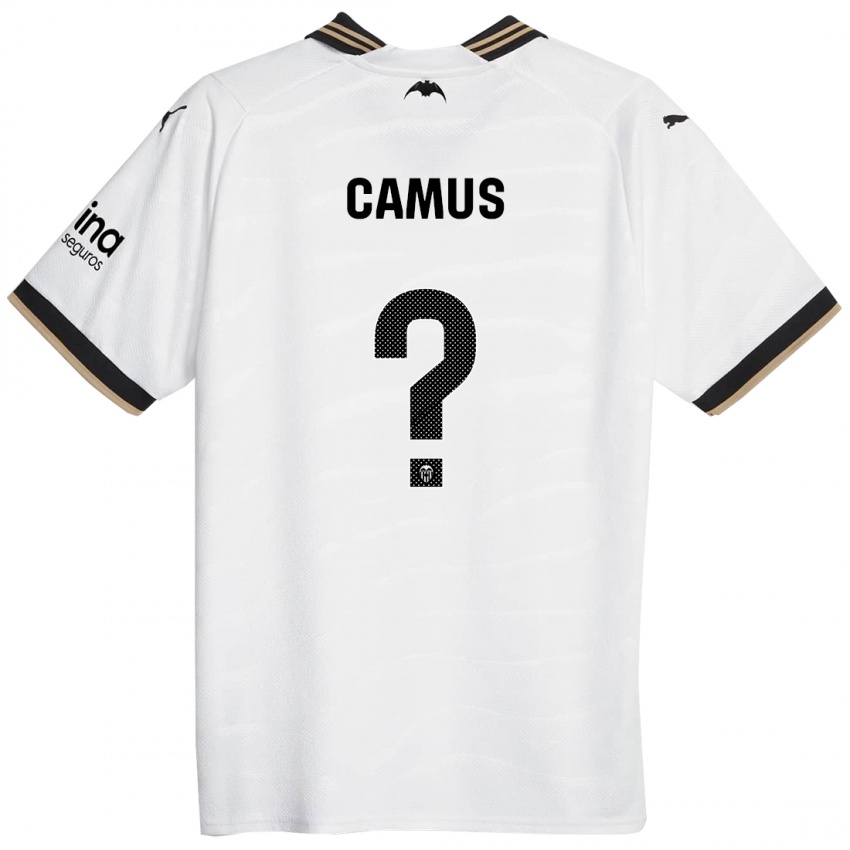 Barn Marco Camus #0 Hvit Hjemmetrøye Drakt Trøye 2023/24 Skjorter T-Skjorte