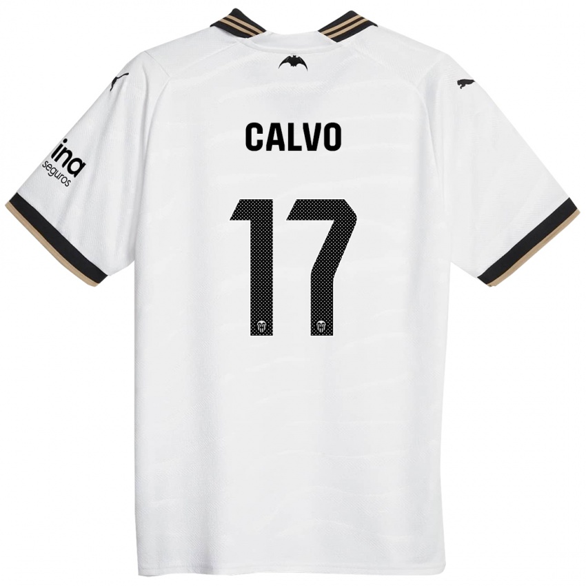 Barn Borja Calvo #17 Hvit Hjemmetrøye Drakt Trøye 2023/24 Skjorter T-Skjorte
