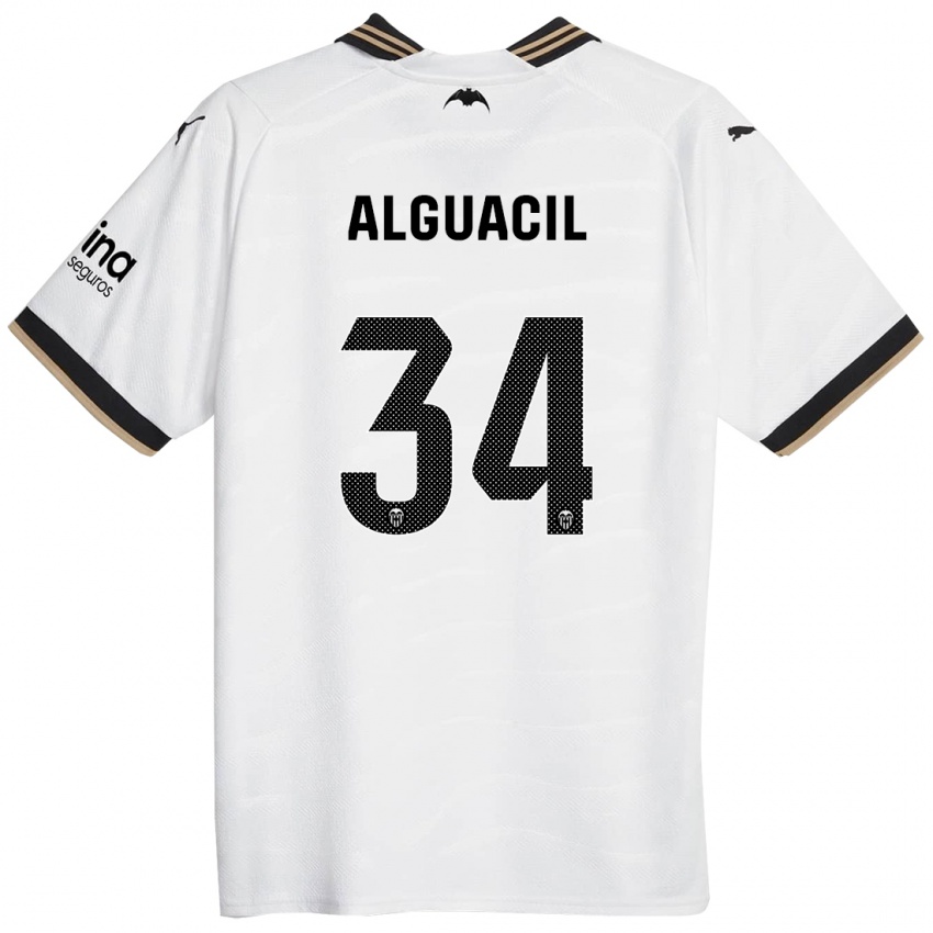 Barn Ainhoa Alguacil #34 Hvit Hjemmetrøye Drakt Trøye 2023/24 Skjorter T-Skjorte