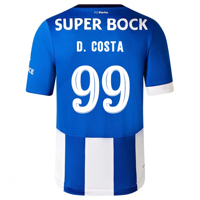 Barn Diogo Costa #99 Blå Hvit Hjemmetrøye Drakt Trøye 2023/24 Skjorter T-Skjorte