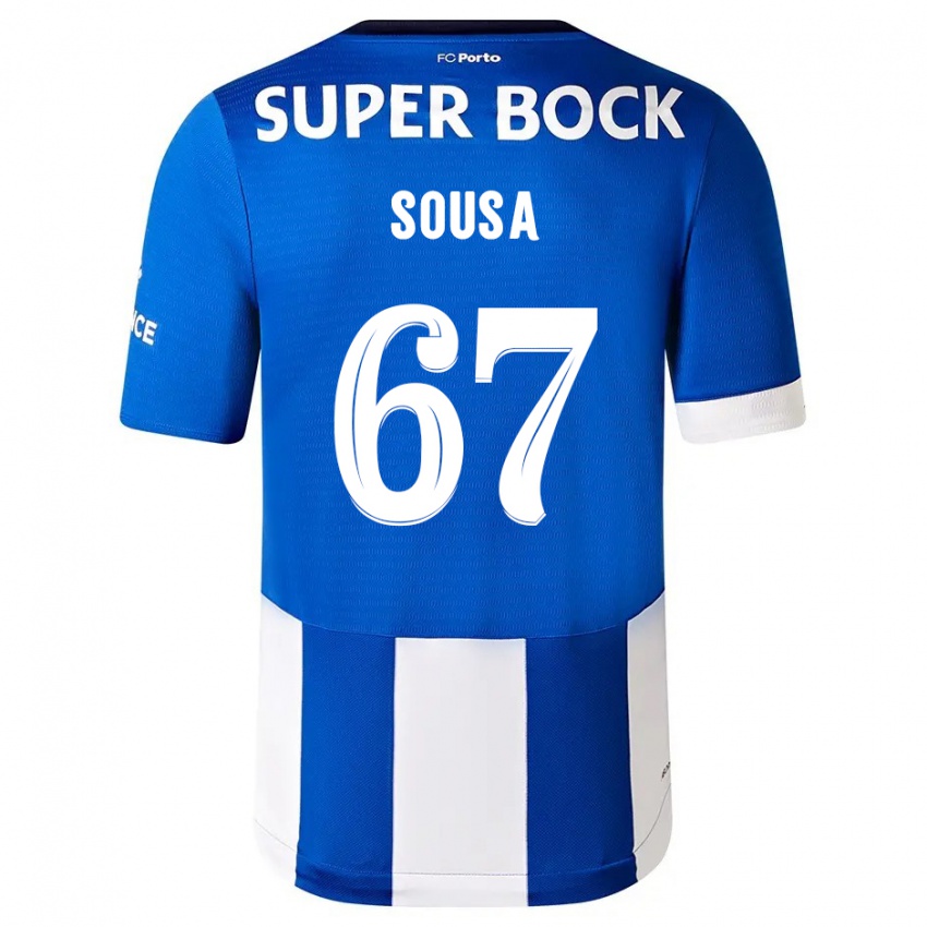 Barn Vasco Sousa #67 Blå Hvit Hjemmetrøye Drakt Trøye 2023/24 Skjorter T-Skjorte