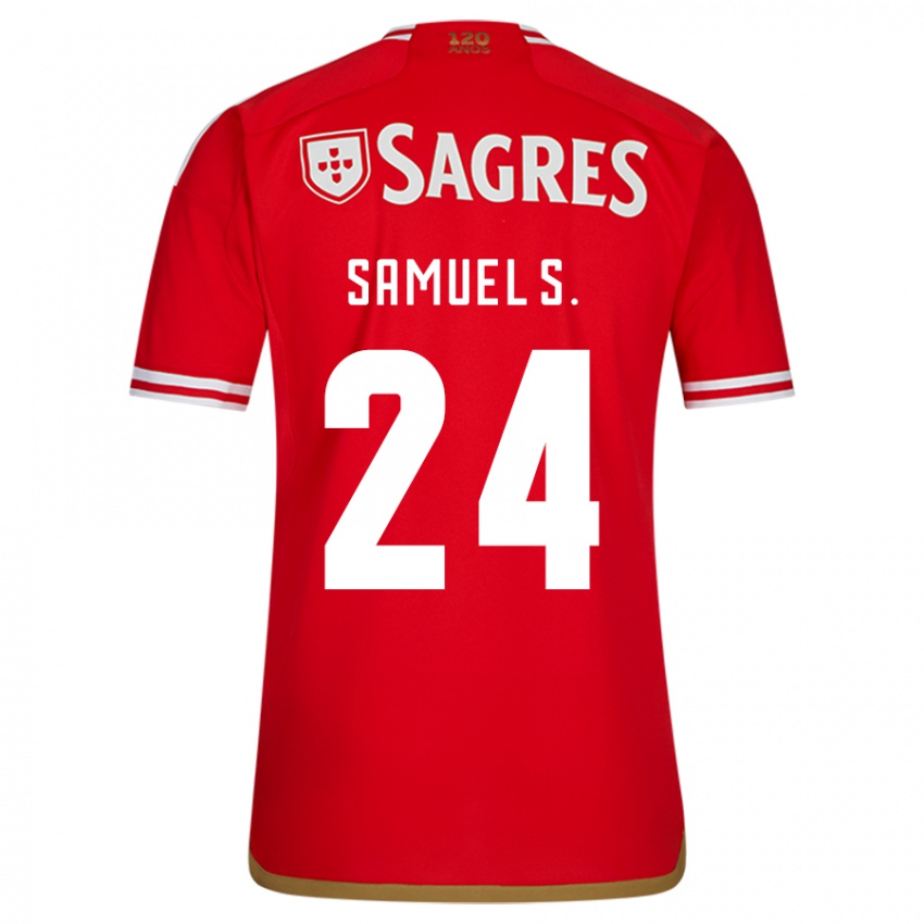 Barn Samuel Soares #24 Rød Hjemmetrøye Drakt Trøye 2023/24 Skjorter T-Skjorte