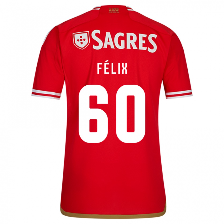Barn Nuno Félix #60 Rød Hjemmetrøye Drakt Trøye 2023/24 Skjorter T-Skjorte