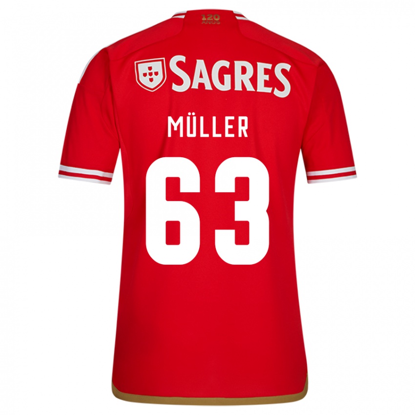 Barn José Müller #63 Rød Hjemmetrøye Drakt Trøye 2023/24 Skjorter T-Skjorte
