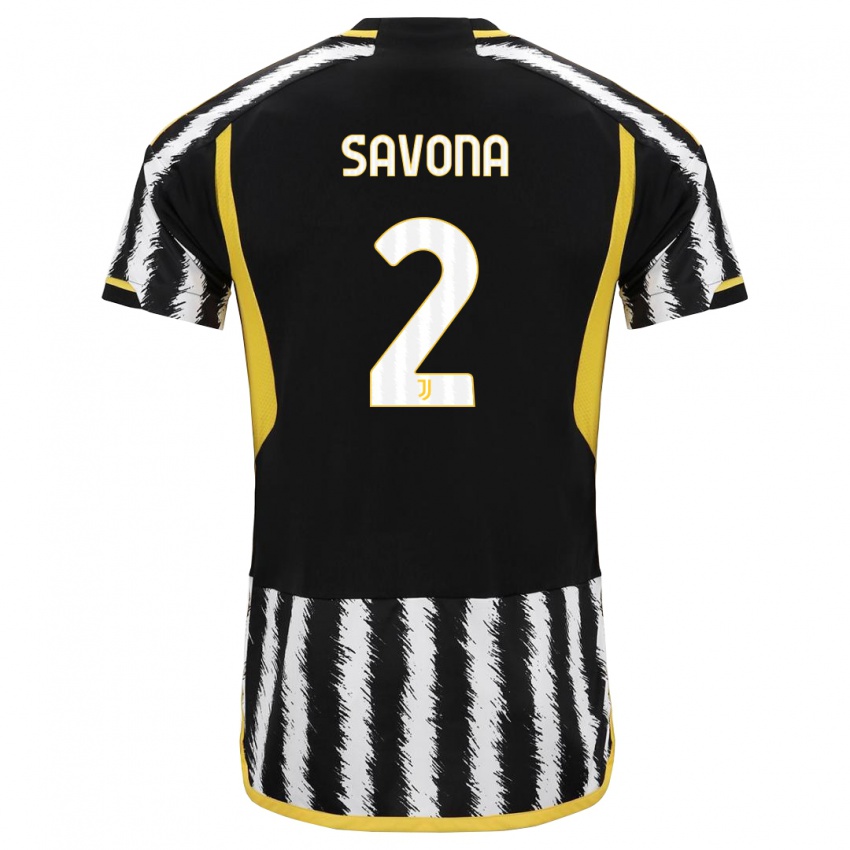 Barn Nicolo Savona #2 Svart Hvit Hjemmetrøye Drakt Trøye 2023/24 Skjorter T-Skjorte