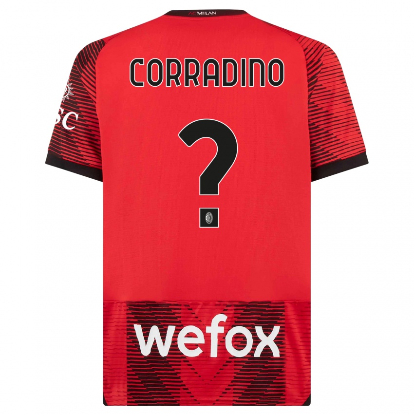 Barn Riccardo Corradino #0 Rød Svart Hjemmetrøye Drakt Trøye 2023/24 Skjorter T-Skjorte