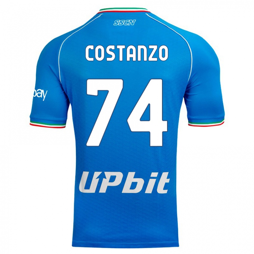 Barn Davide Costanzo #74 Himmelblå Hjemmetrøye Drakt Trøye 2023/24 Skjorter T-Skjorte