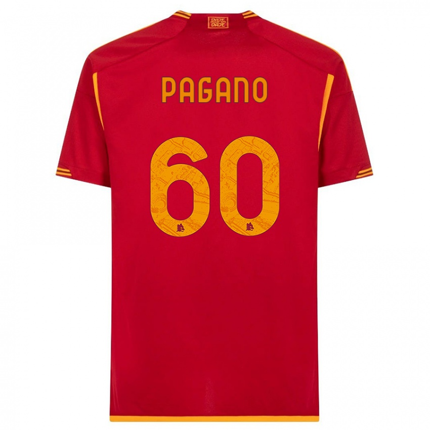 Barn Riccardo Pagano #60 Rød Hjemmetrøye Drakt Trøye 2023/24 Skjorter T-Skjorte