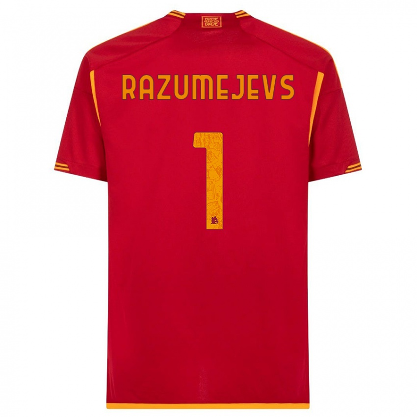 Barn Vladislavs Razumejevs #1 Rød Hjemmetrøye Drakt Trøye 2023/24 Skjorter T-Skjorte