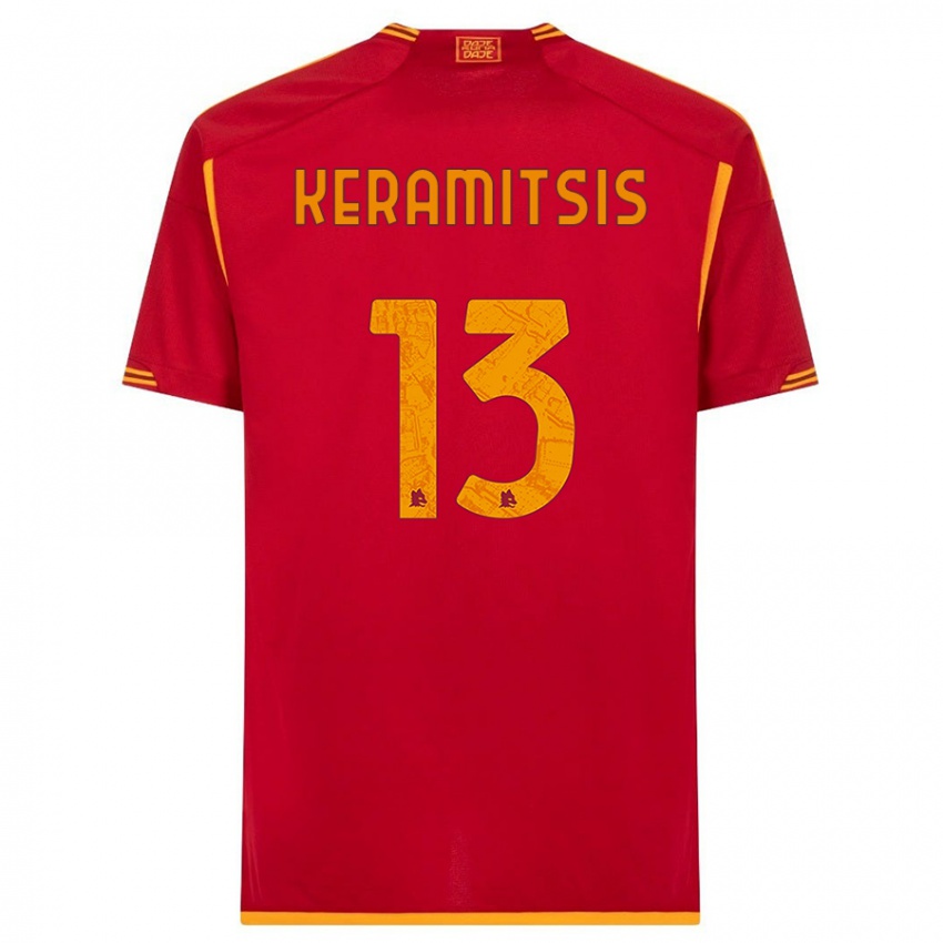 Barn Dimitrios Keramitsis #13 Rød Hjemmetrøye Drakt Trøye 2023/24 Skjorter T-Skjorte