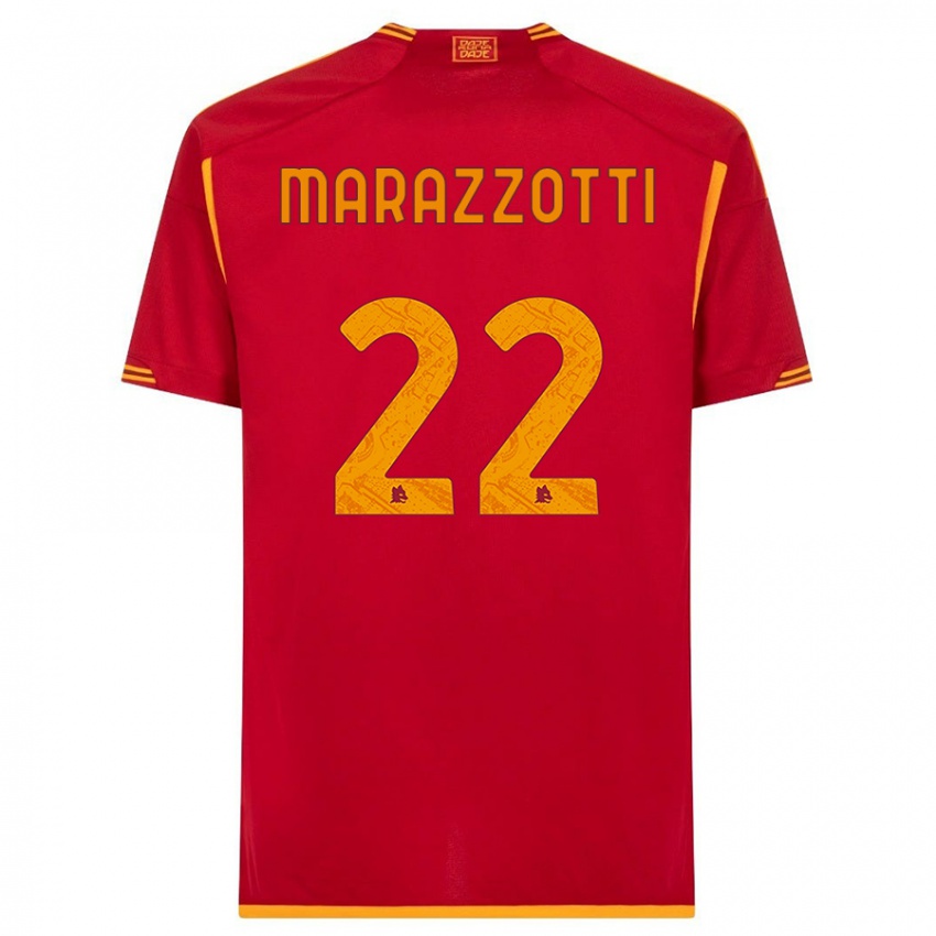 Barn Fabrizio Marazzotti #22 Rød Hjemmetrøye Drakt Trøye 2023/24 Skjorter T-Skjorte