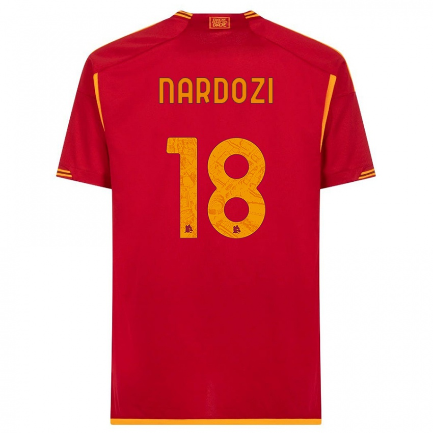 Barn Manuel Nardozi #18 Rød Hjemmetrøye Drakt Trøye 2023/24 Skjorter T-Skjorte