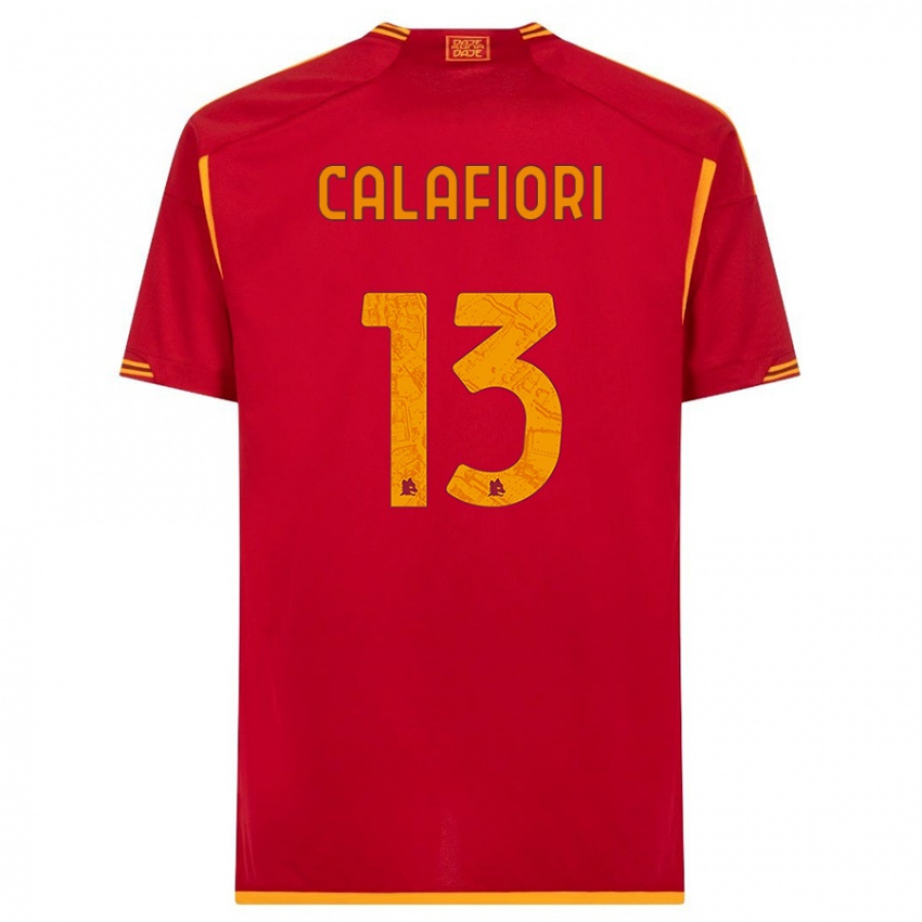 Barn Riccardo Calafiori #13 Rød Hjemmetrøye Drakt Trøye 2023/24 Skjorter T-Skjorte