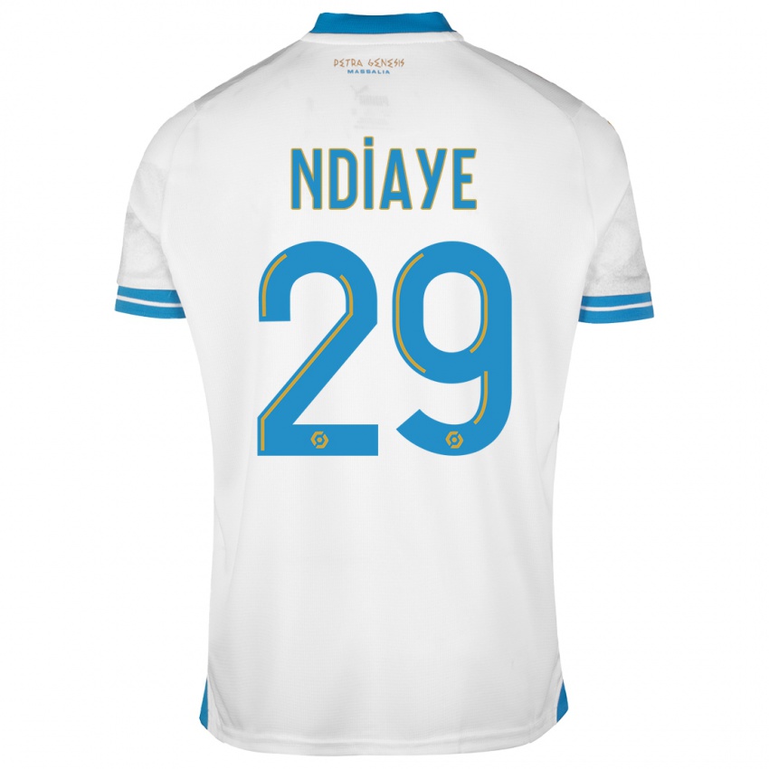 Barn Iliman Ndiaye #29 Hvit Hjemmetrøye Drakt Trøye 2023/24 Skjorter T-Skjorte