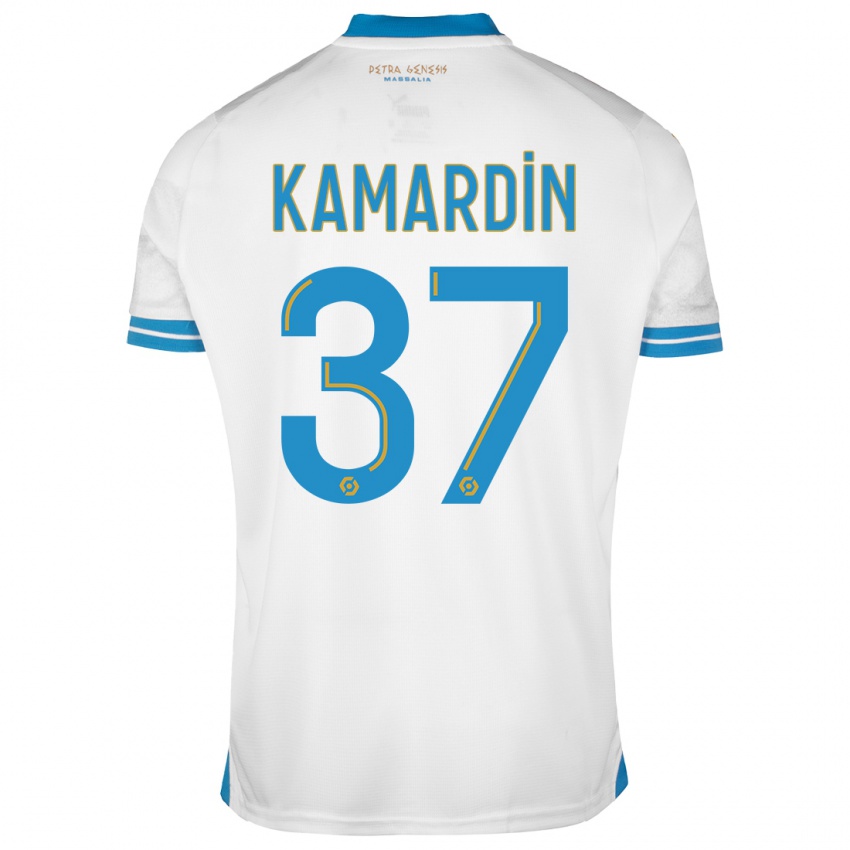 Barn Aaron Kamardin #37 Hvit Hjemmetrøye Drakt Trøye 2023/24 Skjorter T-Skjorte