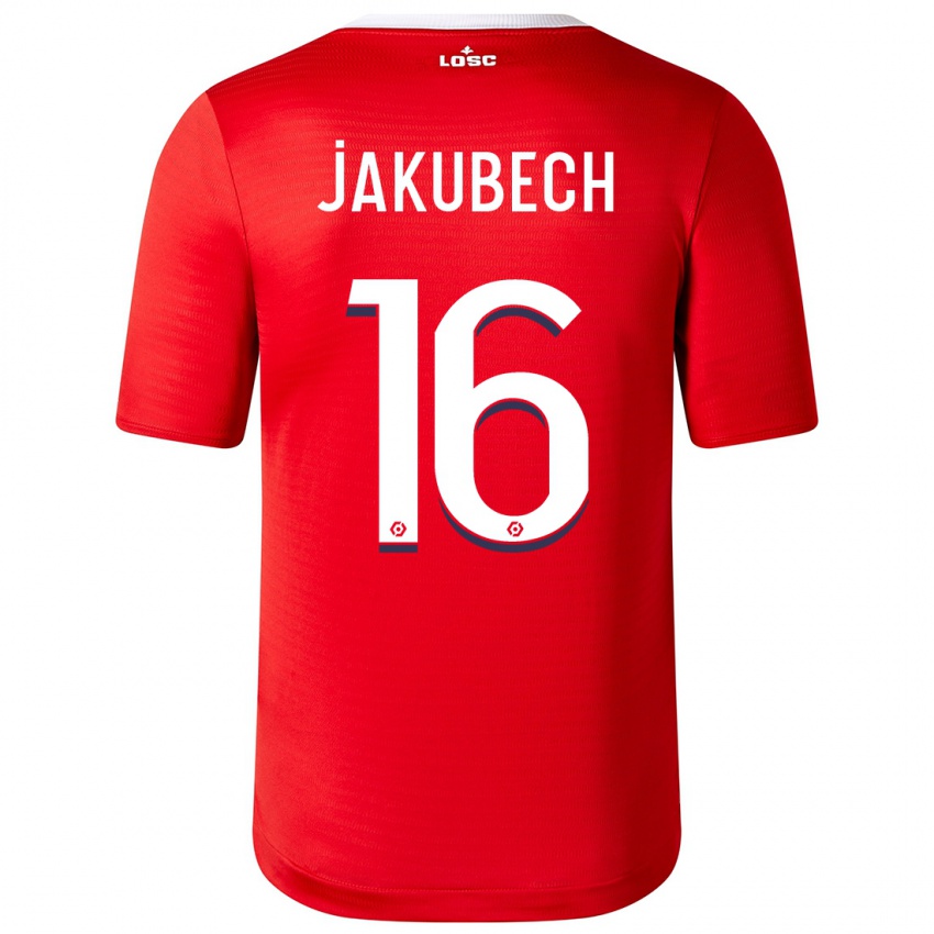 Barn Adam Jakubech #16 Rød Hjemmetrøye Drakt Trøye 2023/24 Skjorter T-Skjorte