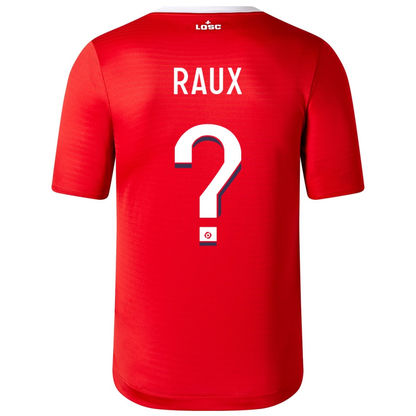 Barn Jules Raux #0 Rød Hjemmetrøye Drakt Trøye 2023/24 Skjorter T-Skjorte