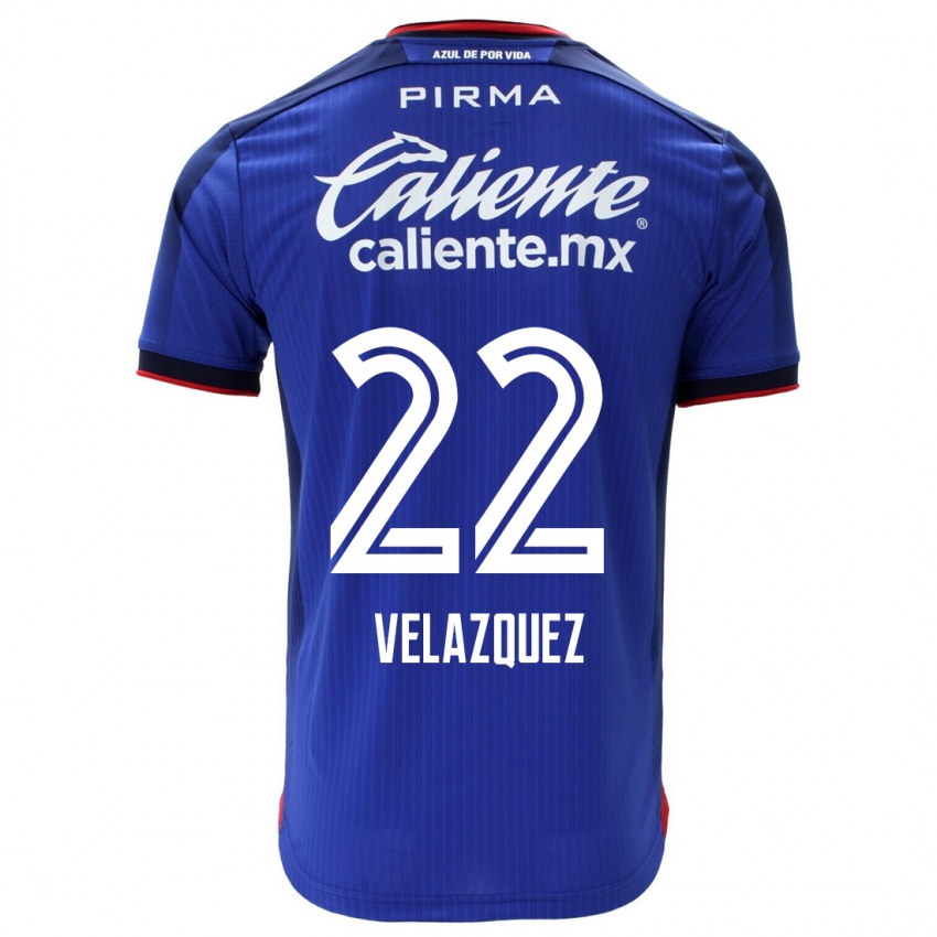 Barn Hireri Velazquez #22 Blå Hjemmetrøye Drakt Trøye 2023/24 Skjorter T-Skjorte