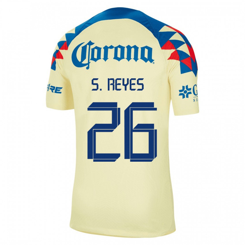 Barn Salvador Reyes #26 Gul Hjemmetrøye Drakt Trøye 2023/24 Skjorter T-Skjorte