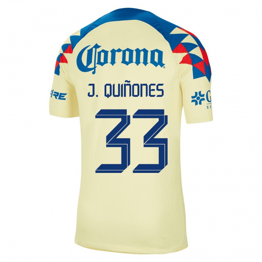 Barn Julián Quiñones #33 Gul Hjemmetrøye Drakt Trøye 2023/24 Skjorter T-Skjorte