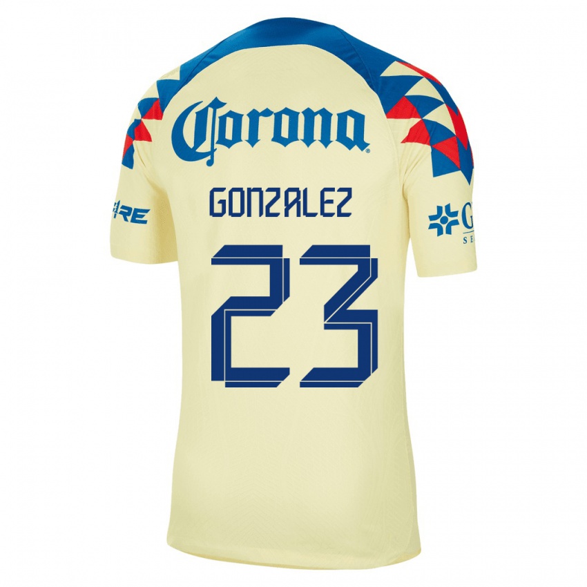 Barn Itzel Gonzalez #23 Gul Hjemmetrøye Drakt Trøye 2023/24 Skjorter T-Skjorte