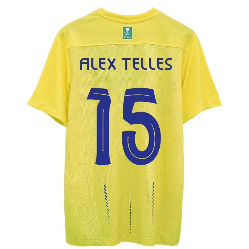 Barn Alex Telles #15 Gul Hjemmetrøye Drakt Trøye 2023/24 Skjorter T-Skjorte