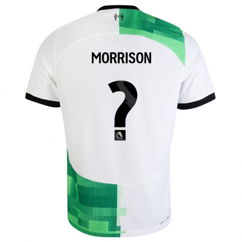 Barn Kieran Morrison #0 Hvit Grønn Bortetrøye Drakt Trøye 2023/24 Skjorter T-Skjorte