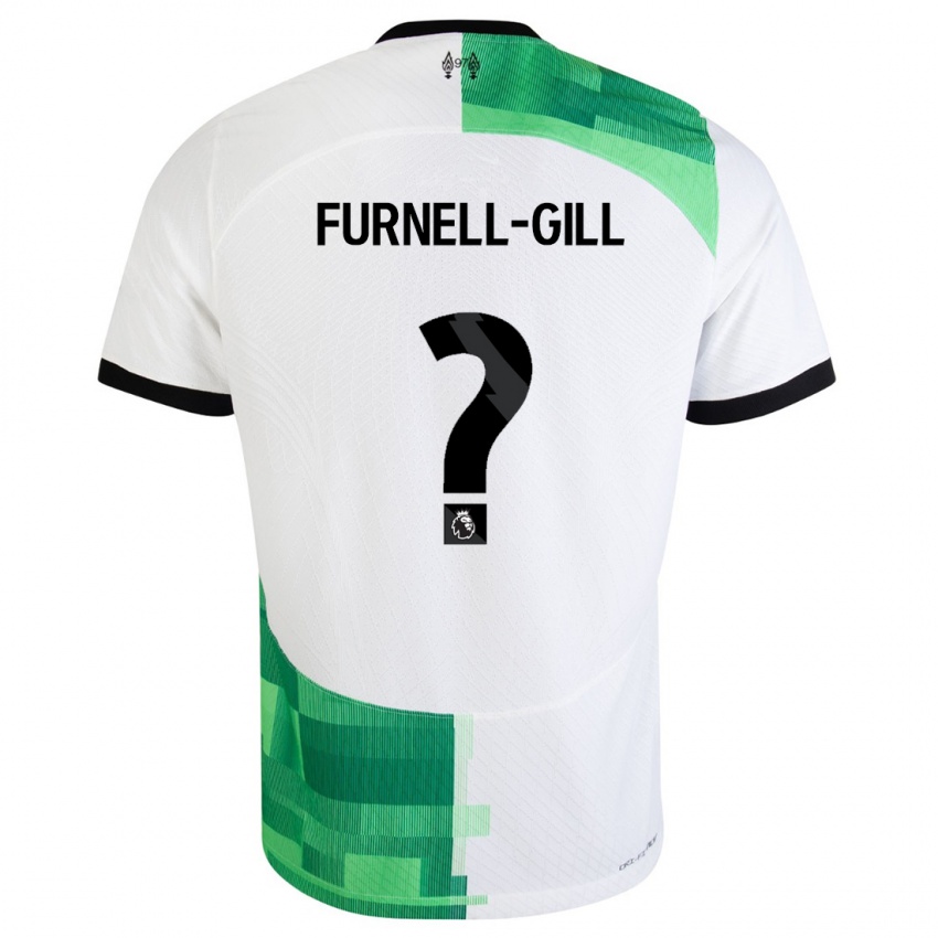 Barn Luca Furnell-Gill #0 Hvit Grønn Bortetrøye Drakt Trøye 2023/24 Skjorter T-Skjorte