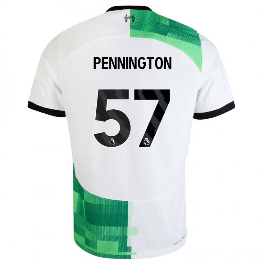 Barn Cody Pennington #57 Hvit Grønn Bortetrøye Drakt Trøye 2023/24 Skjorter T-Skjorte