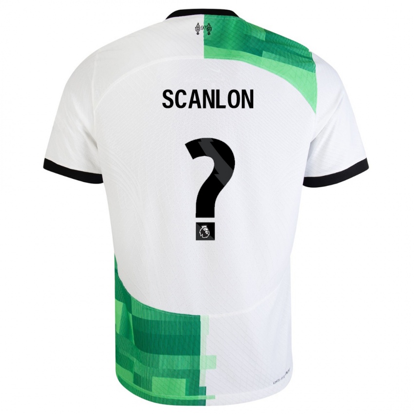 Barn Calum Scanlon #0 Hvit Grønn Bortetrøye Drakt Trøye 2023/24 Skjorter T-Skjorte