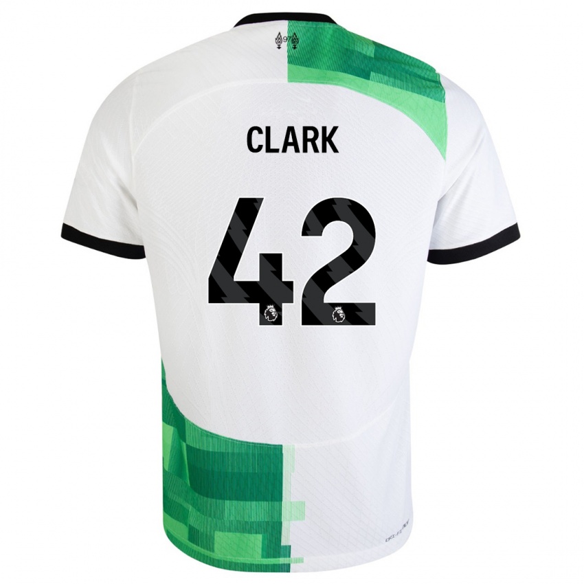 Barn Bobby Clark #42 Hvit Grønn Bortetrøye Drakt Trøye 2023/24 Skjorter T-Skjorte