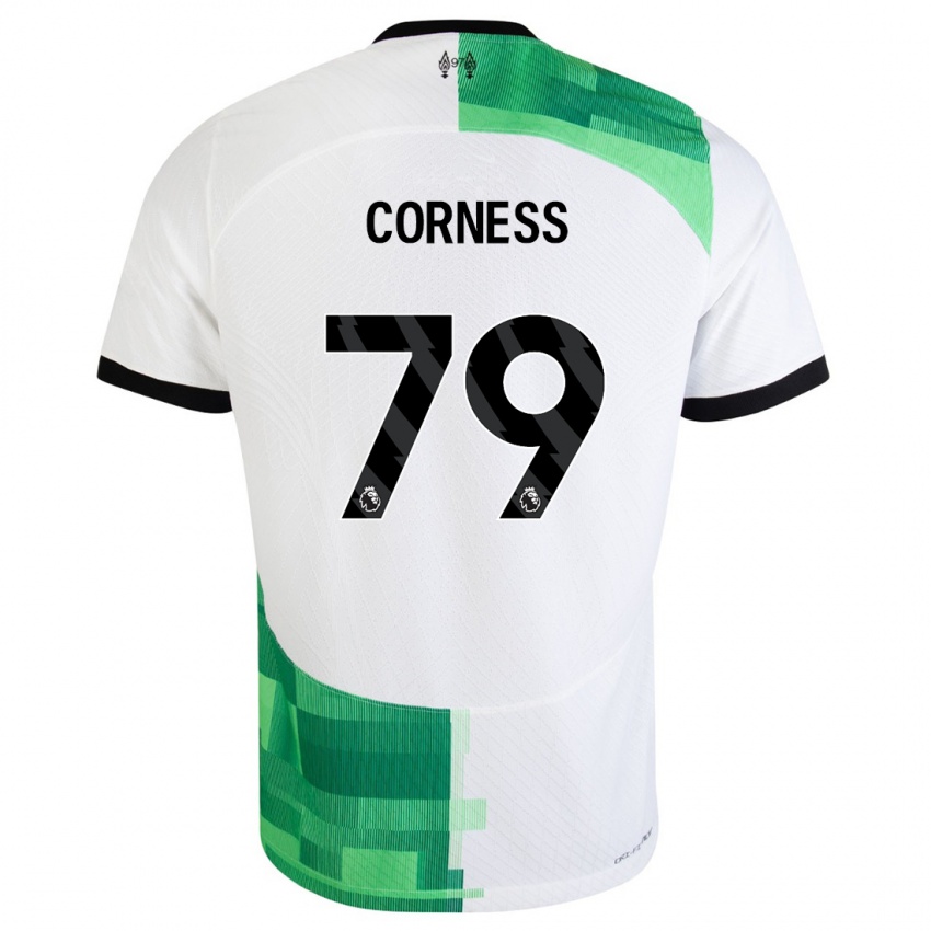 Barn Dominic Corness #79 Hvit Grønn Bortetrøye Drakt Trøye 2023/24 Skjorter T-Skjorte