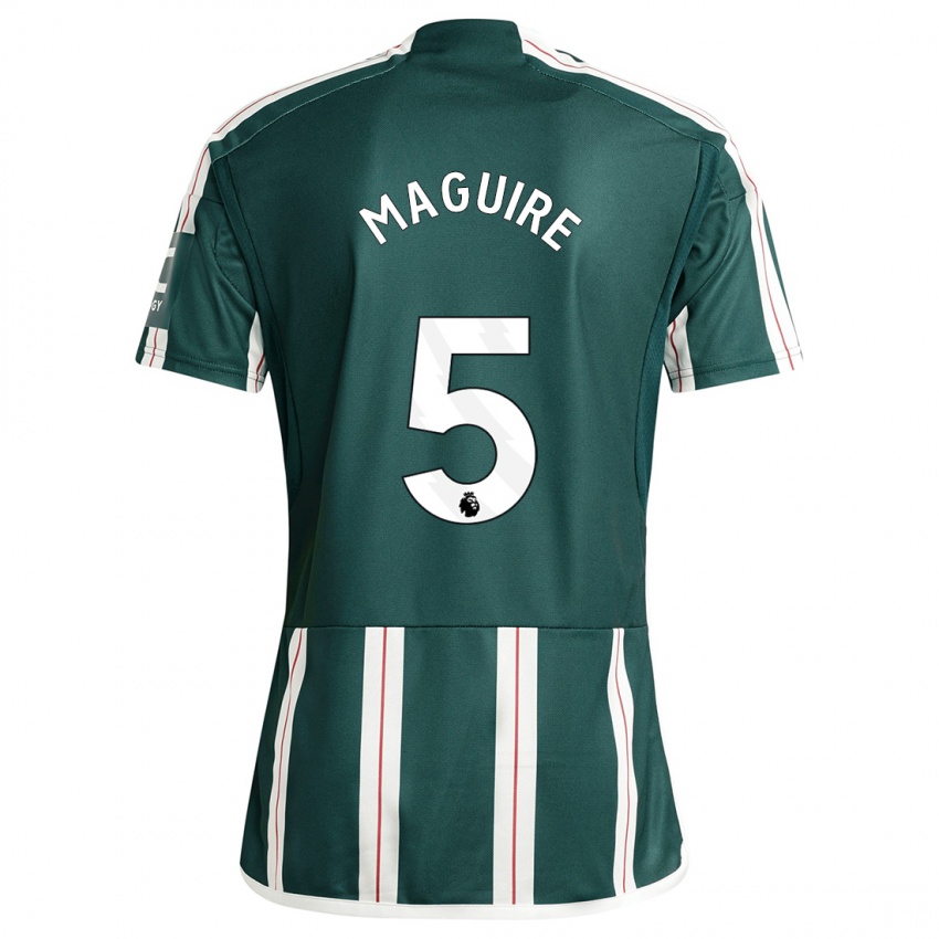 Barn Harry Maguire #5 Mørk Grønn Bortetrøye Drakt Trøye 2023/24 Skjorter T-Skjorte