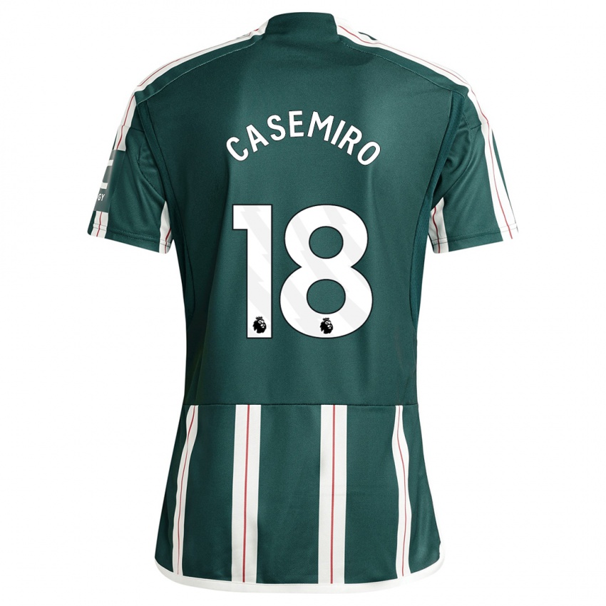 Barn Casemiro #18 Mørk Grønn Bortetrøye Drakt Trøye 2023/24 Skjorter T-Skjorte