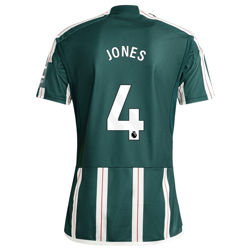Barn Phil Jones #4 Mørk Grønn Bortetrøye Drakt Trøye 2023/24 Skjorter T-Skjorte
