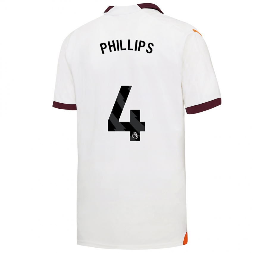 Barn Kalvin Phillips #4 Hvit Bortetrøye Drakt Trøye 2023/24 Skjorter T-Skjorte