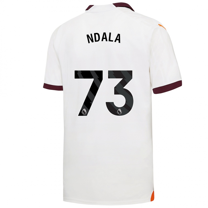 Barn Joel Ndala #73 Hvit Bortetrøye Drakt Trøye 2023/24 Skjorter T-Skjorte