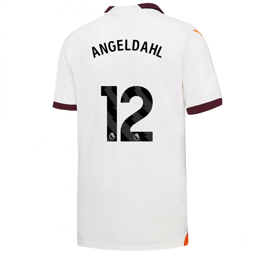 Barn Filippa Angeldahl #12 Hvit Bortetrøye Drakt Trøye 2023/24 Skjorter T-Skjorte