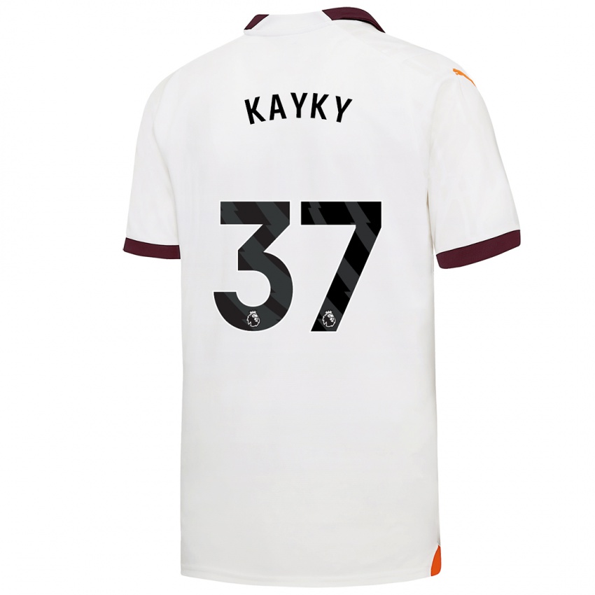 Barn Kayky #37 Hvit Bortetrøye Drakt Trøye 2023/24 Skjorter T-Skjorte