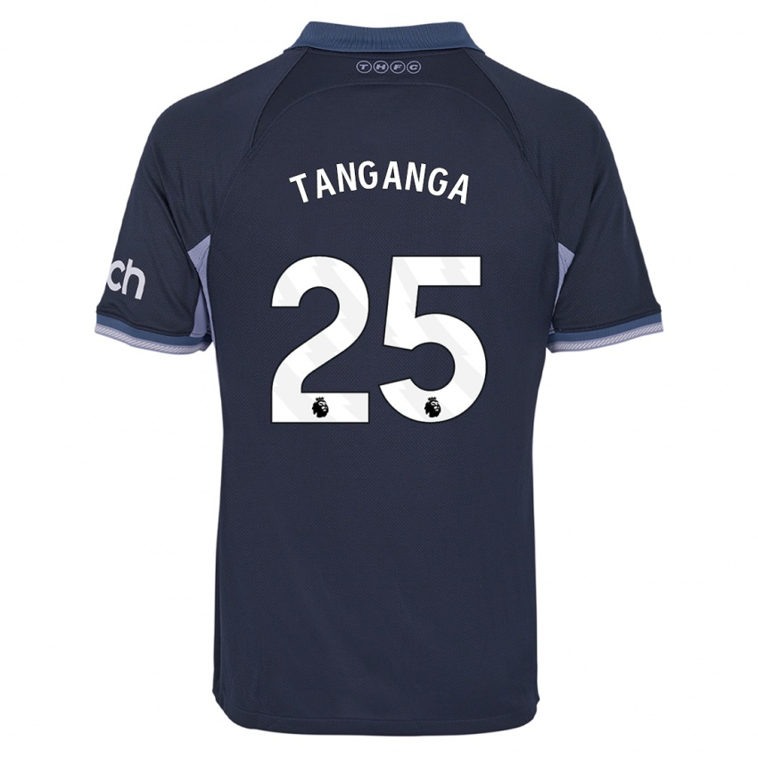 Barn Japhet Tanganga #25 Mørke Blå Bortetrøye Drakt Trøye 2023/24 Skjorter T-Skjorte