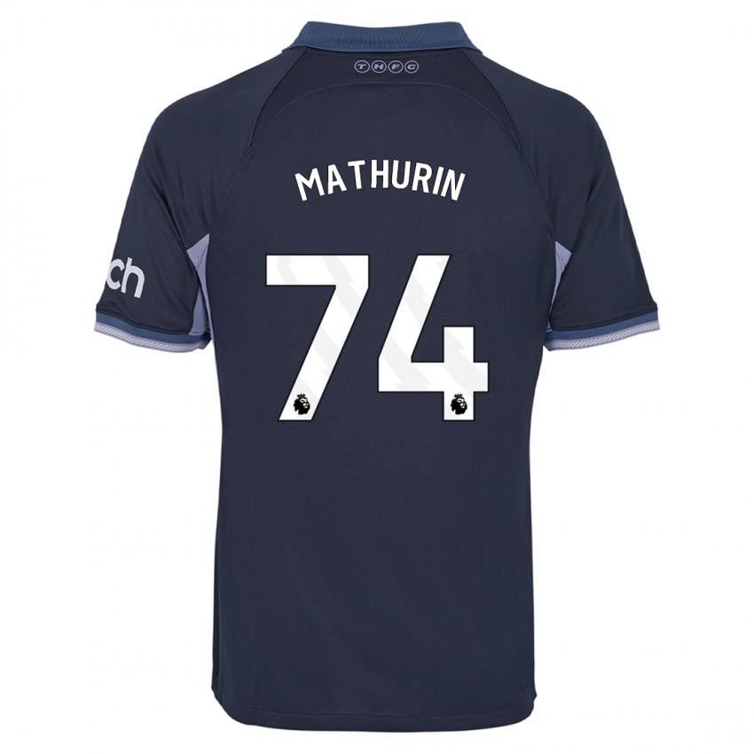 Barn Roshaun Mathurin #74 Mørke Blå Bortetrøye Drakt Trøye 2023/24 Skjorter T-Skjorte