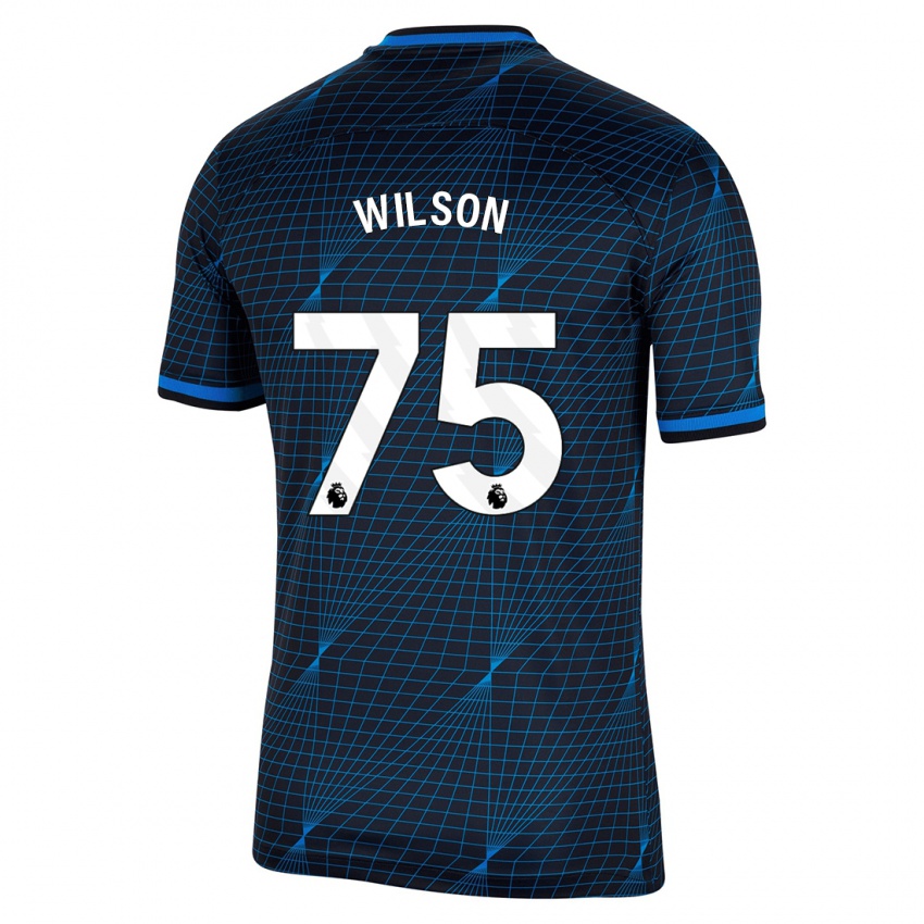 Barn Kaiden Wilson #75 Mørke Blå Bortetrøye Drakt Trøye 2023/24 Skjorter T-Skjorte