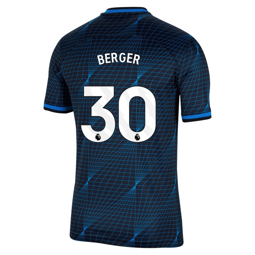 Barn Ann-Katrin Berger #30 Mørke Blå Bortetrøye Drakt Trøye 2023/24 Skjorter T-Skjorte
