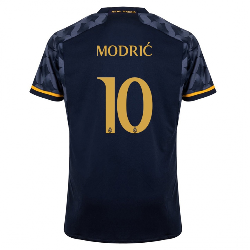Barn Luka Modric #10 Mørke Blå Bortetrøye Drakt Trøye 2023/24 Skjorter T-Skjorte