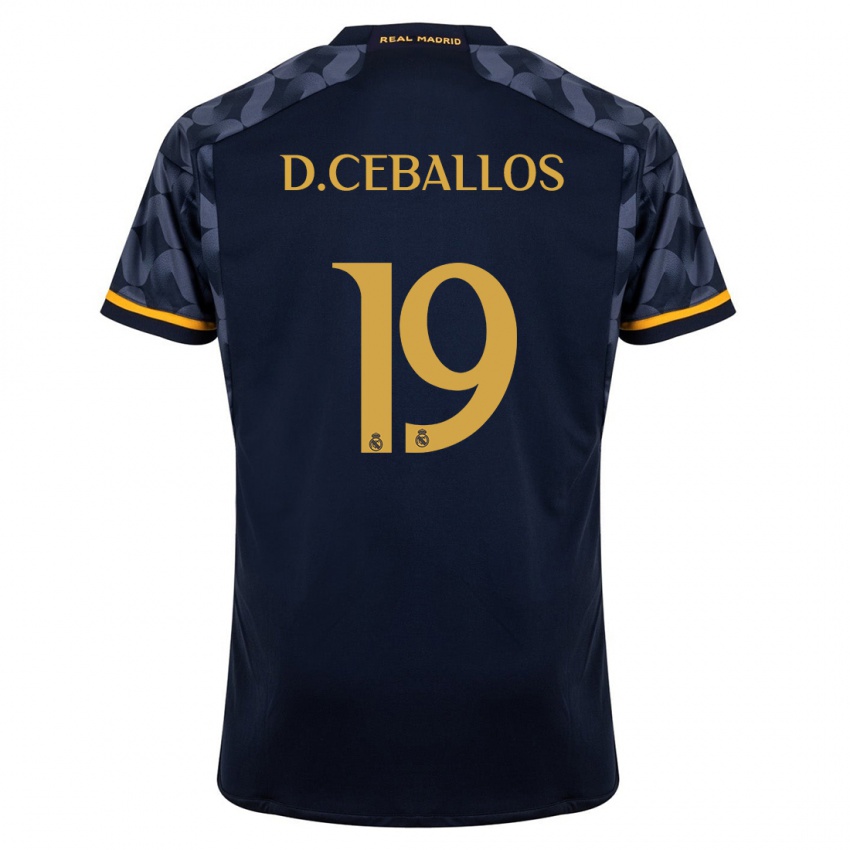 Barn Dani Ceballos #19 Mørke Blå Bortetrøye Drakt Trøye 2023/24 Skjorter T-Skjorte