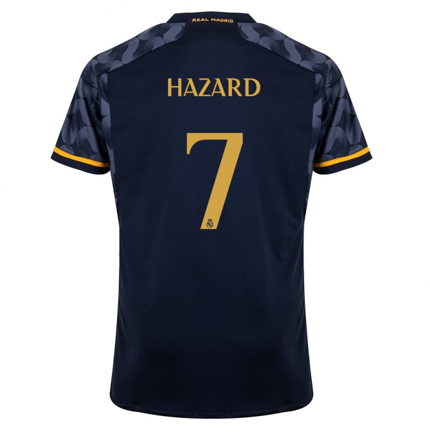 Barn Eden Hazard #7 Mørke Blå Bortetrøye Drakt Trøye 2023/24 Skjorter T-Skjorte