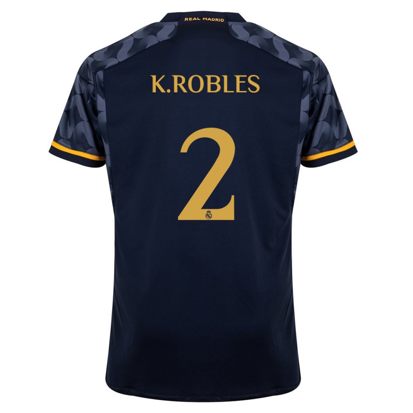 Barn Kenti Robles #2 Mørke Blå Bortetrøye Drakt Trøye 2023/24 Skjorter T-Skjorte