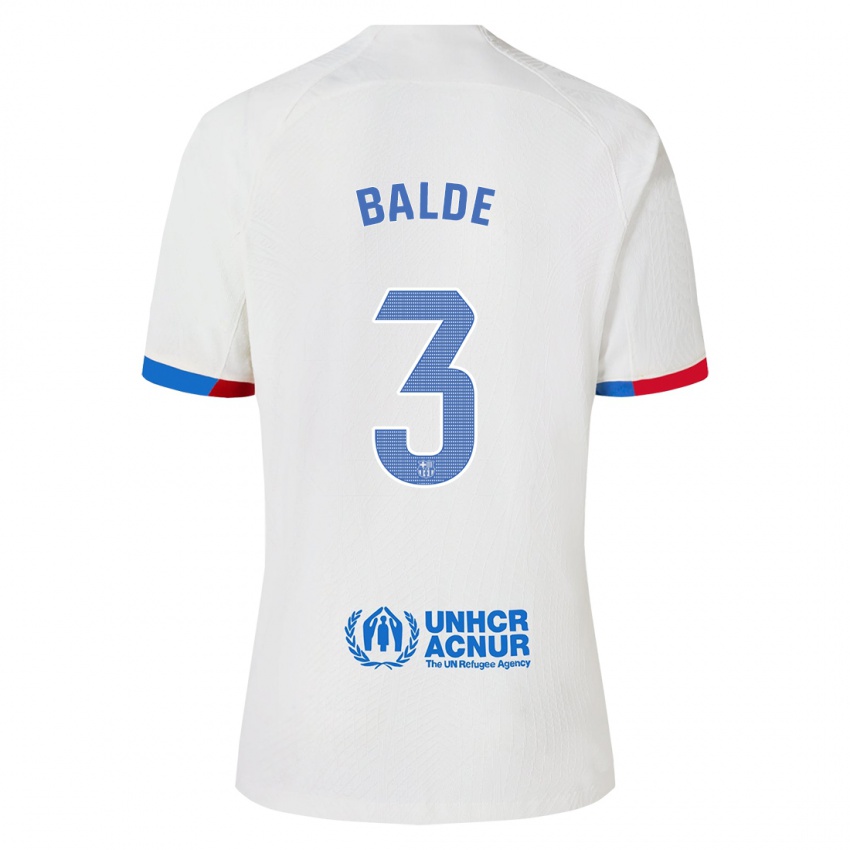 Barn Alejandro Balde #3 Hvit Bortetrøye Drakt Trøye 2023/24 Skjorter T-Skjorte