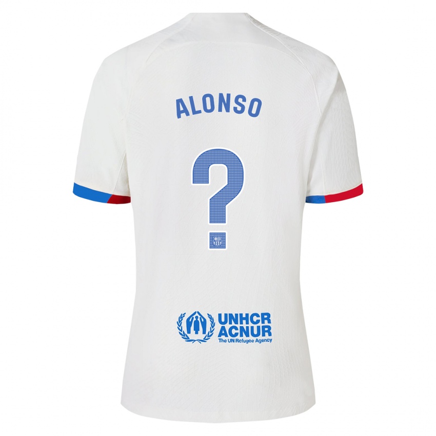 Barn Aáron Alonso #0 Hvit Bortetrøye Drakt Trøye 2023/24 Skjorter T-Skjorte