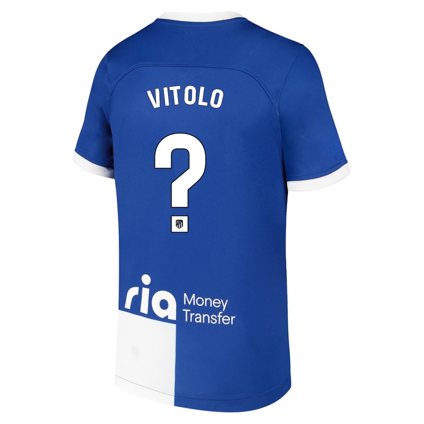 Barn Vitolo #0 Blå Hvit Bortetrøye Drakt Trøye 2023/24 Skjorter T-Skjorte